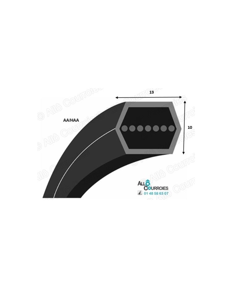 COURROIE HEXAGONALE DE TONDEUSE AA148 | Allocourroies.com