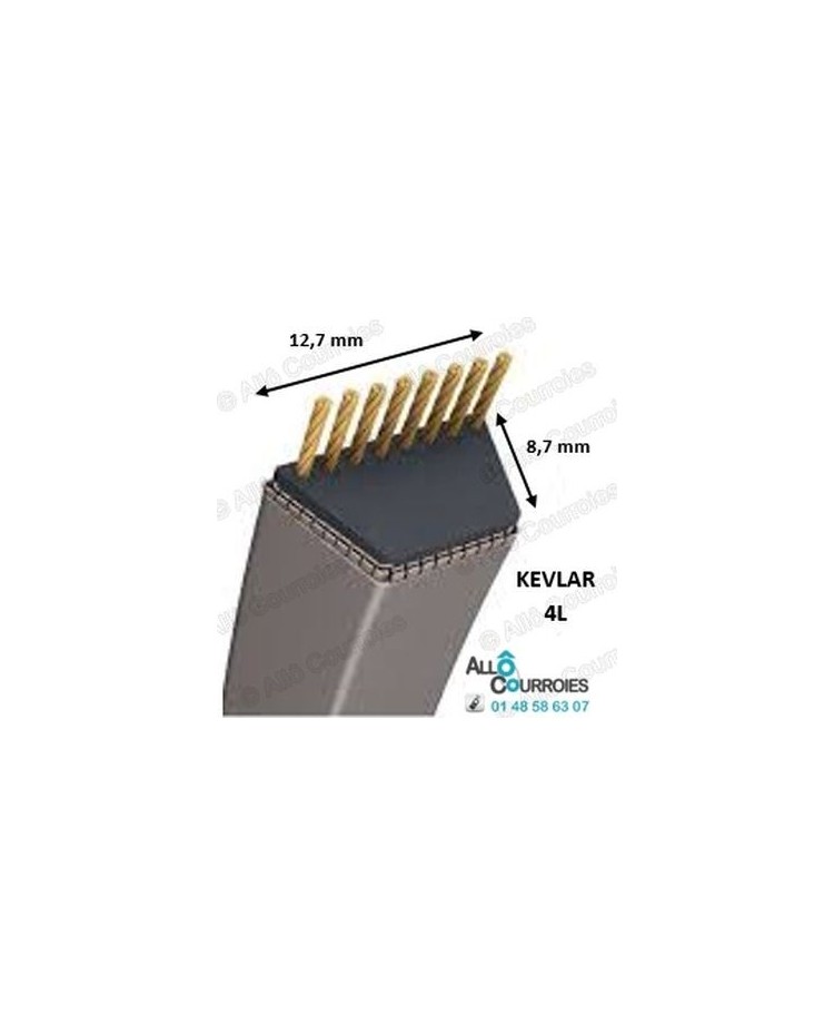 Courroie de tondeuse renforcée kevlar 4L280 - 12.7mm  | Allocourroies