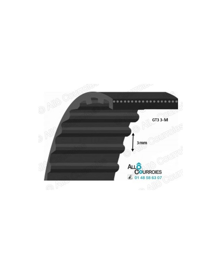 3M480-6GT3 Courroie simple dentée renforcée GT3| Allocourroies.com