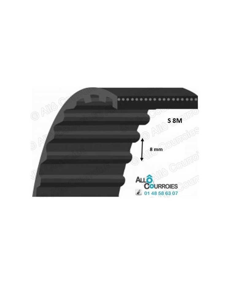 1280-S8M-15 Courroie simple dentée Super Torque S8M | Allocourroies.com