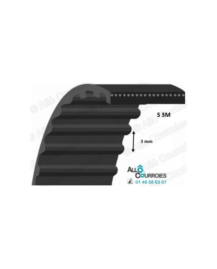 1119-S3M-6 Courroie simple dentée Super Torque S3M | Allocourroies.com